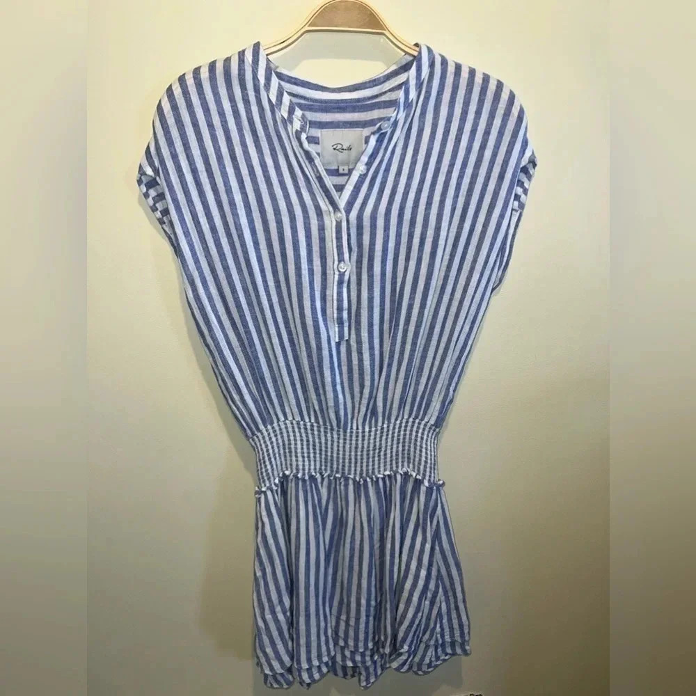 Rails Angelina Tunic‎ Dress Blue Stripe Boracay Ladies Smocked Waist Size Small
